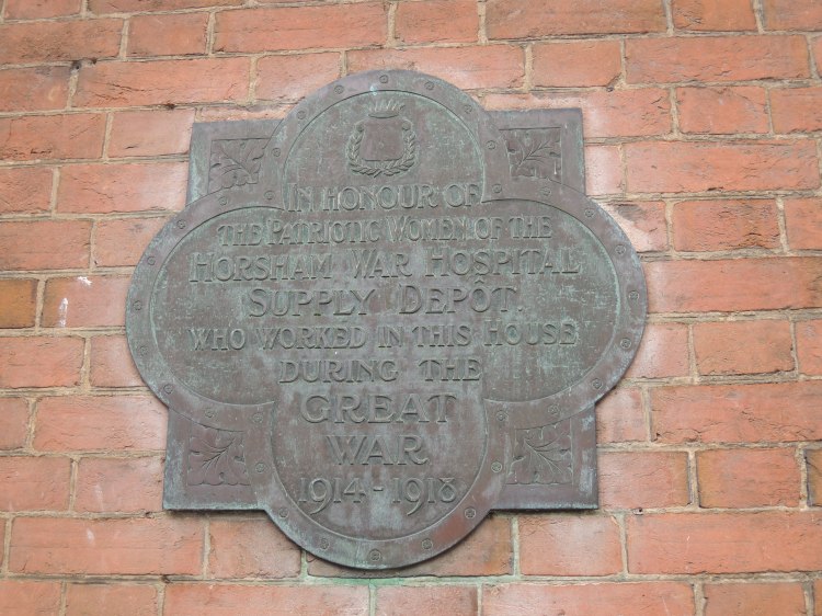 Horsham War Hospital Supply Depot plaque