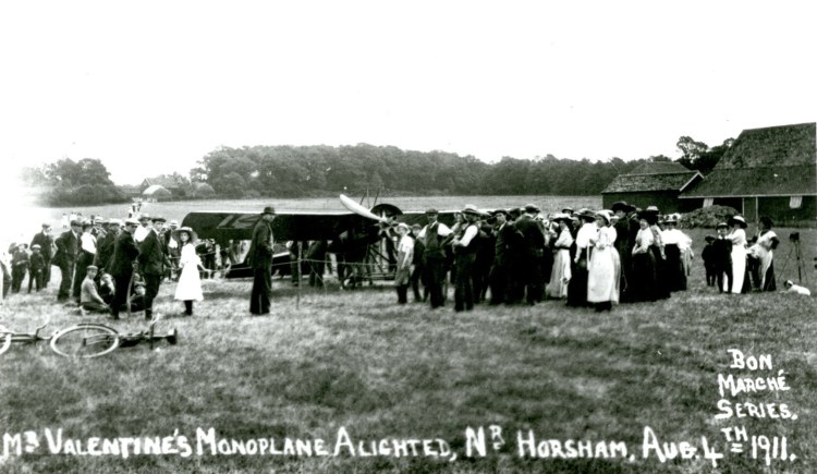 On this day – famous aviator’s emergency landing in Horsham&nbsp;1911